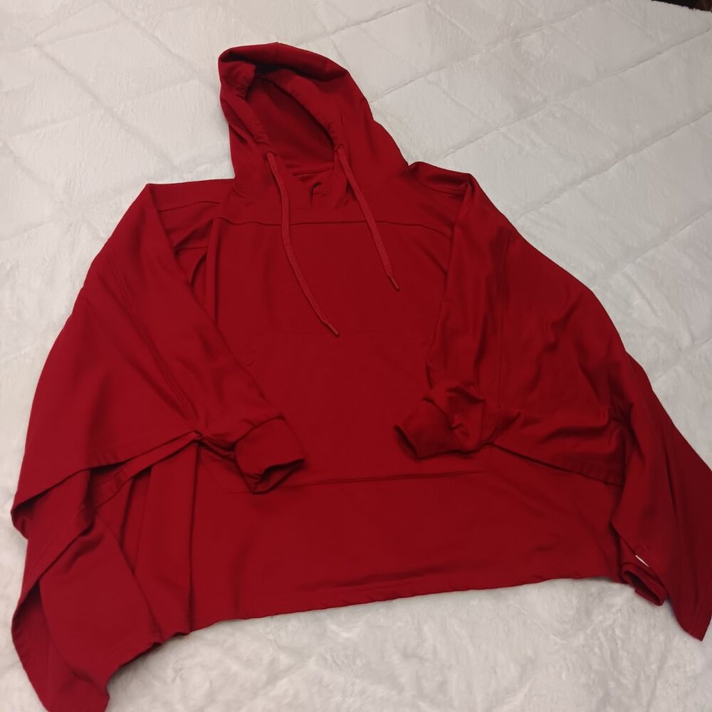 Catalonia sleeved hooded red cape
